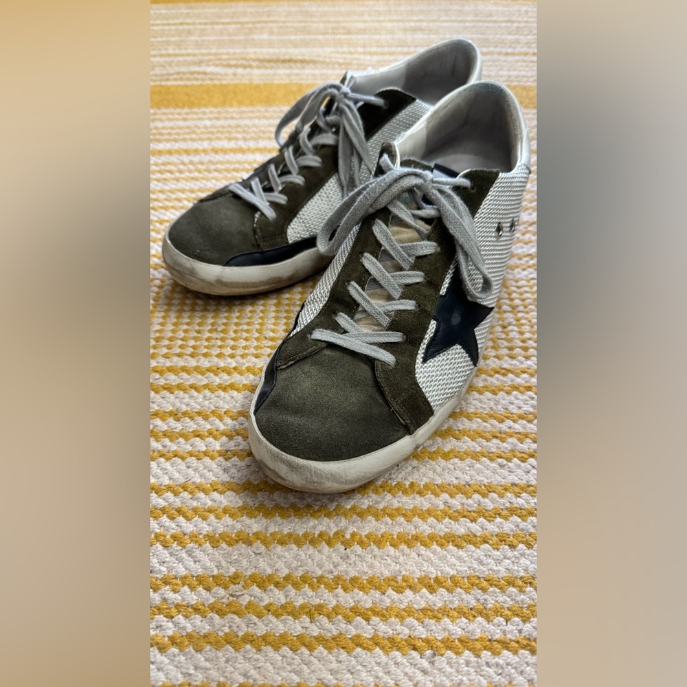 Golden Goose Green and White Men's Sneakers